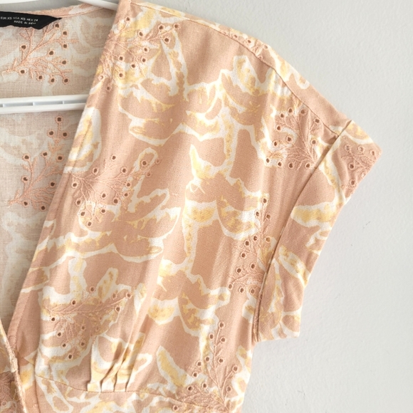 Zara Button Front Floral Print Romper - Picture 5 of 10